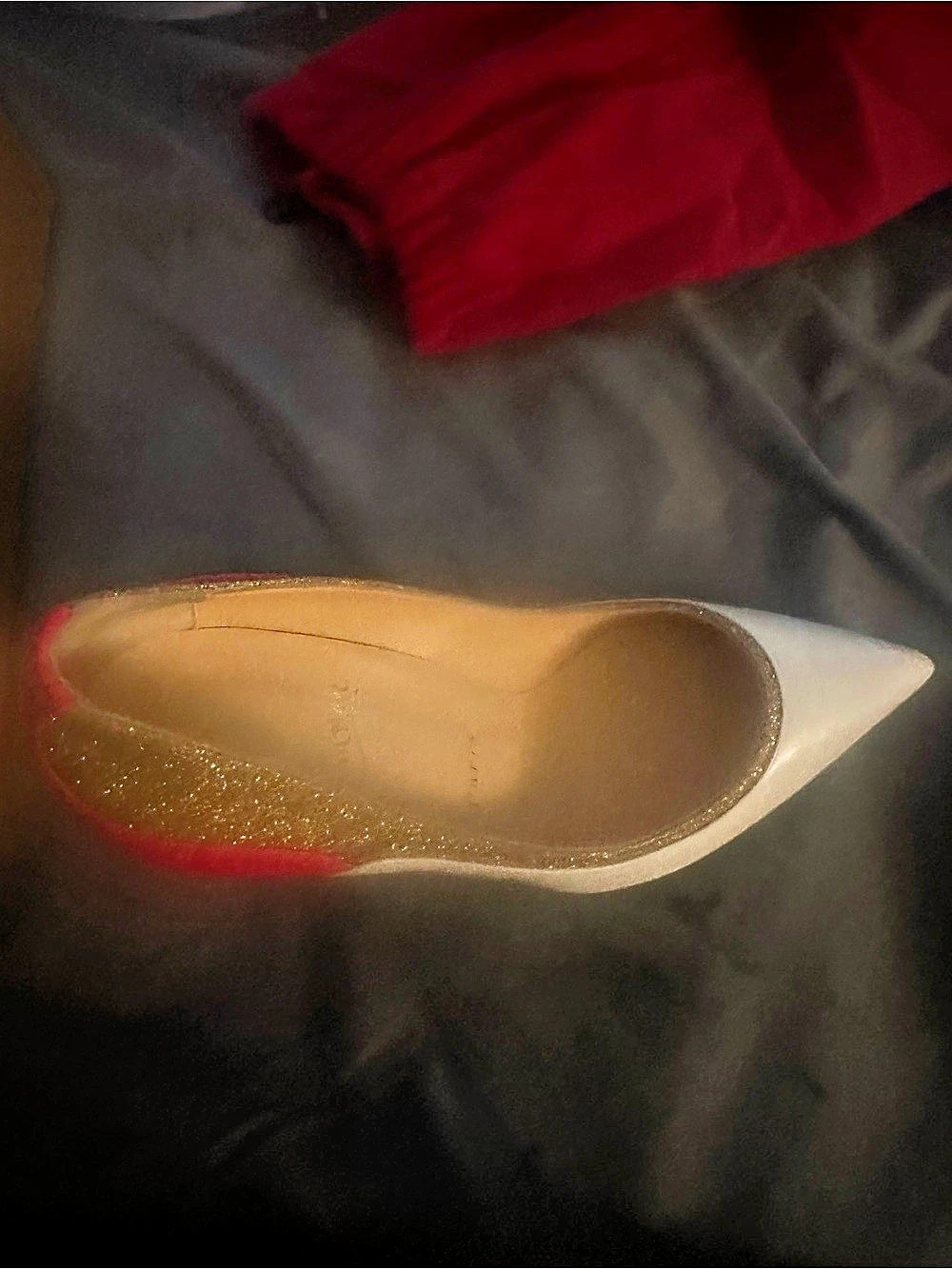 Christian Louboutin TucSick 100 Jazz Calf/Glitt Mini/Fluo Mat Pointed Toe Heels